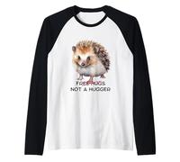 Sarcastico Hedgehog No Hugs Not a Hugger Spikey Animal Donne Maglia con Maniche Raglan