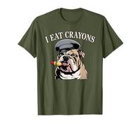 Sarcastico I Eat Crayons Dog Eater Il Nostro Fratello Militare Maglietta