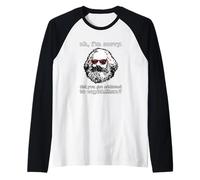Sarcastico Politico Comunista socialista Marx Hipster Meme Maglia con Maniche Raglan
