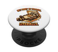 Sarcastico Raccoon Pizza My Diet Is Trash Design PopSockets PopGrip Adesivo