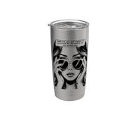 Sarcastico, scusa se sono in ritardo, sono stato catturato da una ragazza pop art retrò Bicchiere termico in acciaio inox doppia parete