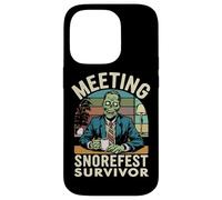 Sarcastico Snorefest Lavoro Riunione Ufficio Zombie Manager Retro Custodia per iPhone 14 Pro