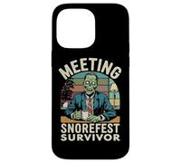 Sarcastico Snorefest Lavoro Riunione Ufficio Zombie Manager Retro Custodia per iPhone 14 Pro Max