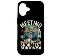 Sarcastico Snorefest Lavoro Riunione Ufficio Zombie Manager Retro Custodia per iPhone 16
