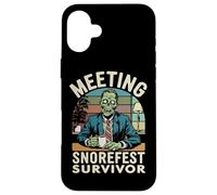Sarcastico Snorefest Lavoro Riunione Ufficio Zombie Manager Retro Custodia per iPhone 16 Plus