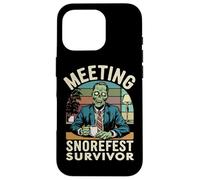 Sarcastico Snorefest Lavoro Riunione Ufficio Zombie Manager Retro Custodia per iPhone 16 Pro