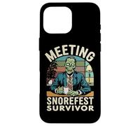 Sarcastico Snorefest Lavoro Riunione Ufficio Zombie Manager Retro Custodia per iPhone 16 Pro Max