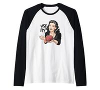Sarcastico Vintage USA Il Tuo Cervello Maglia con Maniche Raglan