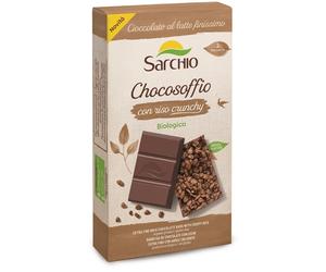 Sarchio CHOCOSOFFIO BARRETTA CIOCCOLATO LATTE FINISSIMO E RISO CROCCANTE 3 PEZZI DA 25 G