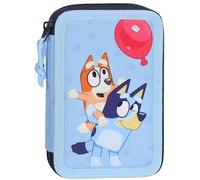 sarcia.eu Astuccio a due scomparti con accessori per bambini, per la scuola - 22 pezzi, 2 chiusure (Bluey)