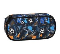 sarcia.eu Astuccio per matite da scuola con scomparto per il calcio, bustina ovale per ragazzo 22x10x5cm (Calcio Scomparti B)