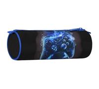 sarcia.eu Astuccio rotondo da gioco, con cerniera, PER GIOCATORI, gamepad, nero-blu 22x8x8cm (Gamer Rotondo)