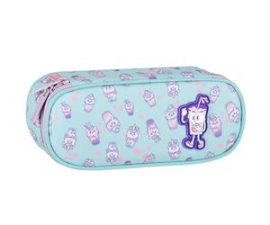 sarcia.eu astuccio scolastico a scomparti, capiente, di forma ovale, per ragazza 22x10x5cm (Bubble Tea)