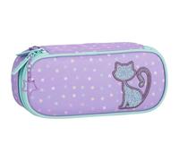 sarcia.eu astuccio scolastico a scomparti, capiente, di forma ovale, per ragazza 22x10x5cm (Gatto)