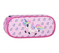 sarcia.eu astuccio scolastico a scomparti, capiente, di forma ovale, per ragazza 22x10x5cm (Unicorno)