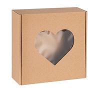 sarcia.eu Confezione Regalo/Scatola Quadrata con Finestra a Forma di Cuore 20x20x5 cm x1