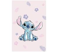 sarcia.eu DISNEY Stitch Rosa chiaro MORBIDA coperta in MICROFLANELLA, copriletto per bambini 100x150 cm, OEKO-TEX (D)