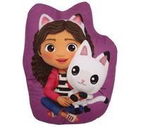 sarcia.eu Gabby’s Dollhouse MORBIDO Cuscino decorativo, cuscino decorativo VELOURS sagomato per la cameretta dei bambini 32x25cm OEKO-TEX (A)