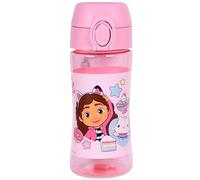 sarcia.eu Gabby's Dollhouse BOTTIGLIA D'ACQUA con boccaglio, BOTTIGLIA PER LA SCUOLA TRITAN per ragazze 450ml (Rosa Gabby)