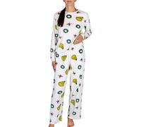 sarcia.eu Grinch Natale, Peluche, Pigiama da Donna a Due Pezzi, Pigiama Caldo con Maniche Lunghe (IT, Testo, XS, Regular, Regular, B)