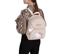 sarcia.eu Hello Kitty Zaino in LINO per ragazzi con portachiavi, SPAZIOSO zaino urbano, BEIGE (B)
