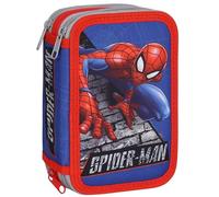 sarcia.eu MARVEL Spider Man Astuccio a tre scomparti CON ATTREZZATURE per ragazzo, PER LA SCUOLA - 45 elementi, 3 cerniera (Spider-Man B)