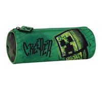 sarcia.eu Minecraft Creeper Astuccio scolastico per ragazzo, forma tubo ROTONDO, sacchetto per materiale scolastico PER GIOCATORI 22x8x8cm (Minecraft Rotondo)