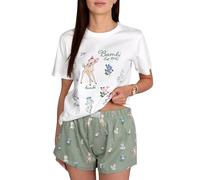 sarcia.eu Pigiama Cotone da Donna, Pigiama Estivo, Due Pezzi (Stitch, Hello Kitty, Marie, Bambi, Lion King, Minnie, Mickey) con Maniche Corte (IT, Testo, XXS, Regular, Regular, Bambi Thumper)