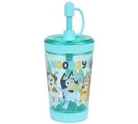 sarcia.eu Tazza antiversamento per bevande fredde con cannuccia, trasparente 480 ml (Bluey)