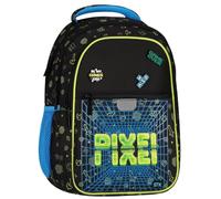 sarcia.eu Zaino scolastico rigido per ragazzo, riflettenti, quattro scomparti, 24l (Pixel Nero, 24L)