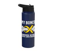 Sarcoma Cancer Awareness Products Bones Sarcoma Survivor Stainless Steel Insulated Water Bottle