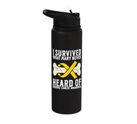 Sarcoma Cancer Awareness Products Bones Sarcoma Survivor Stainless Steel Insulated Water Bottle