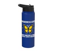 Sarcoma Cancer Awareness Products Bones Sarcoma Warrior Stainless Steel Insulated Water Bottle