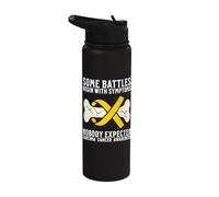 Sarcoma Cancer Awareness Products Bones Sarcoma Warrior Stainless Steel Insulated Water Bottle