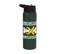Sarcoma Cancer Awareness Products Bones Sarcoma Warrior Stainless Steel Insulated Water Bottle
