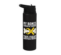 Sarcoma Cancer Awareness Products Bones Sarcoma Warrior Stainless Steel Insulated Water Bottle