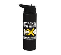 Sarcoma Cancer Awareness Products Bones Sarcoma Warrior Stainless Steel Insulated Water Bottle
