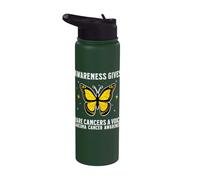 Sarcoma Cancer Awareness Products Bones Sarcoma Warrior Stainless Steel Insulated Water Bottle