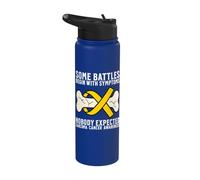 Sarcoma Cancer Awareness Products Bones Sarcoma Warrior Stainless Steel Insulated Water Bottle