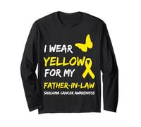 Sarcoma Cancer Ribbon I Wear Yellow for My Father-in-Law Maglia a Manica