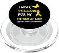 Sarcoma Cancer Ribbon I Wear Yellow for my Father-In-Law PopSockets PopGrip per MagSafe