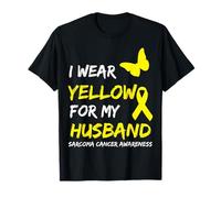 Sarcoma Cancer Ribbon I Wear Yellow for My Husband Maglietta