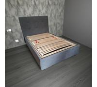 SARDAMATERASSI - Letto motorizzato con box contenitore una piazza e mezza tessuto grigio scuro ortopedico