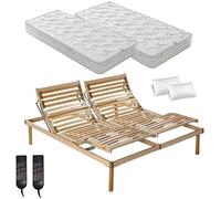SARDAMATERASSI- Rete elettrica matrimoniale confortline con coppia materassi memory 20 cm guanciale omaggio