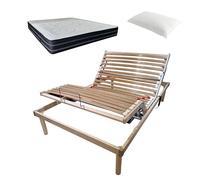 SARDAMATERASSI - Rete elettrica una piazza e mezza misura 120x190 cm con materasso memory 24 cm guanciale omaggio