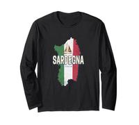 Sardegna Italia Retro Regione Mappa Vintage Souvenir Maglia a Manica