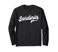 Sardegna Italia Vintage Script Travel Design Maglia a Manica