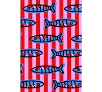 Sardine Dream Coastal Journal - Fish Pattern Notebook Inspired by Sardinia & Algarve | 150 Lined Pages | Glossy Cover | Coastal Travel Notebooks | Mediterranean Summer Journals