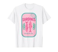 Sardine Girl Summer Tinned Fish Coastal Italian Fisherman Maglietta