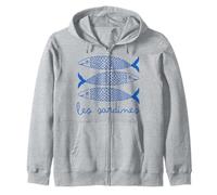 Sardine Pesce in scatola Grafica Divertente Les Sardine Felpa con Cappuccio
